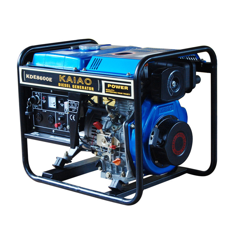 50Hz 6kva 3000rmp ওপেন ফ্রেম ডিজেল জেনারেটর, ইলেকট্রিক স্টার্ট ডিজেল জেনারেটর KDE8600E